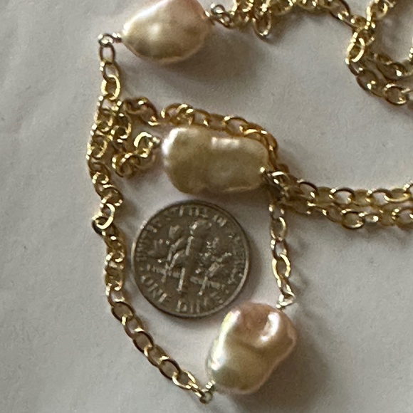 19 NATURAL Keshi PINK Pearl Necklace - 19 1/2 Inches - Fully Adjustable
